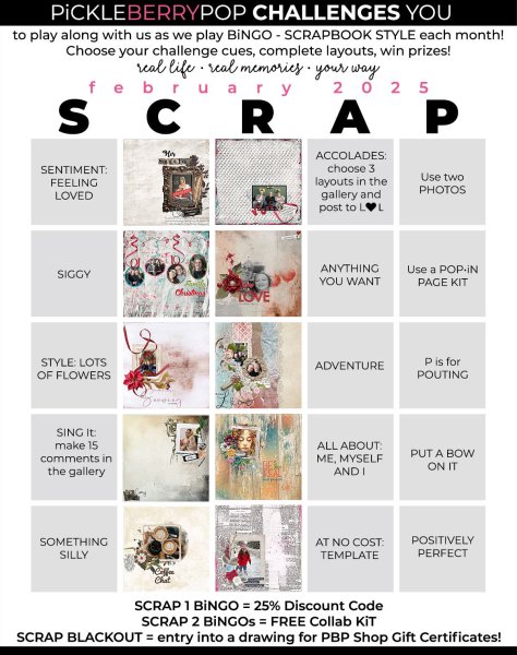 February 2025 Scrap Bingo Card