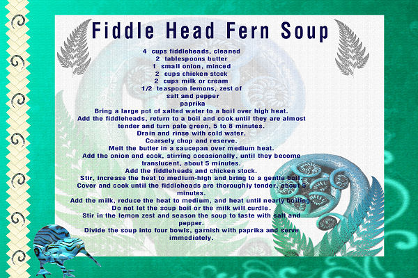 Fiddlehead Fern Soup -Recipe Card