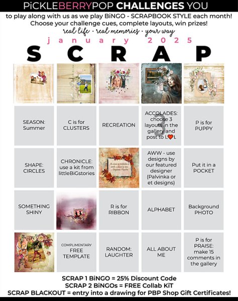 January 2025 Scrap Bingo