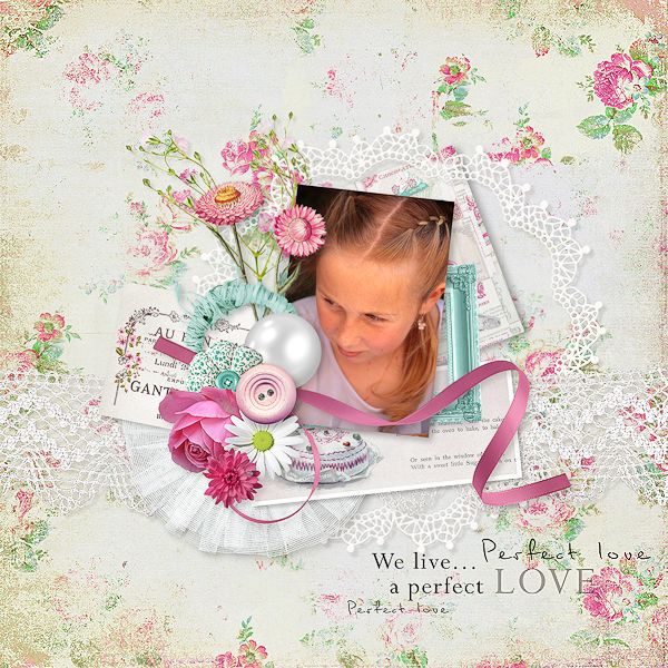 kit PRETTY GIRL LAYOUT BY AUDREY AUFFRET