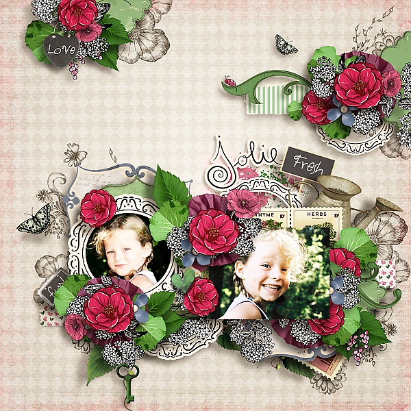 kit  Wild bouquet layout by Stella Marie