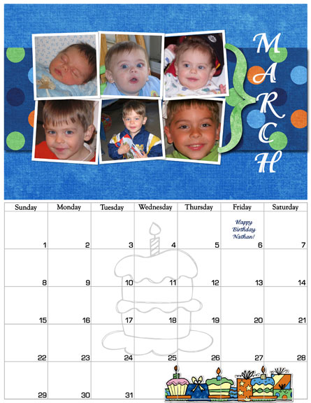 March 2009 Calendar Page