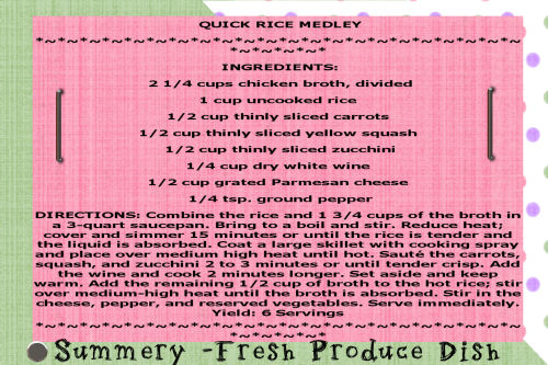 Recipe Card- Rice Medley