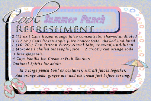 Recipe Card - Summer Punch