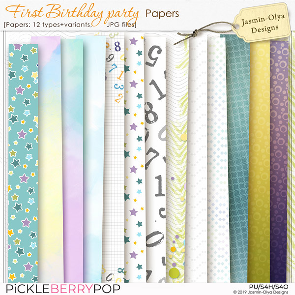 First Birthday Party - Papers (Jasmin-Olya Designs)