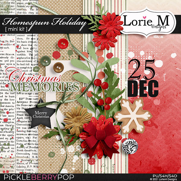 Homespun Holiday Mini Kit by LorieM Designs