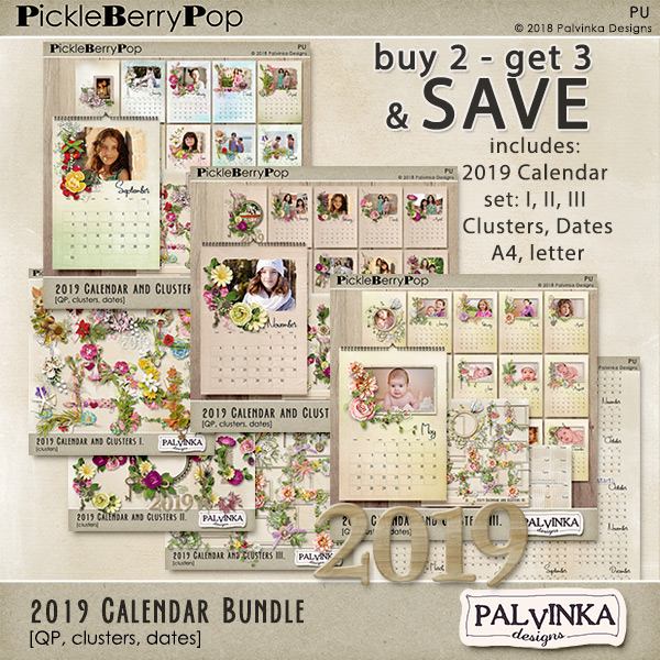 2019 - Calendar and Clusters - BUNDLE