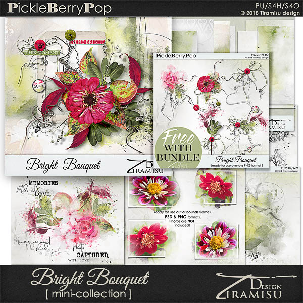 Bright Bouquet~ Bundle plus FREE GIFT by Tiramisu design  