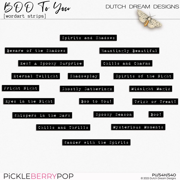 BOO To You - Wordart Strips BOO To You - Wordart Strips
