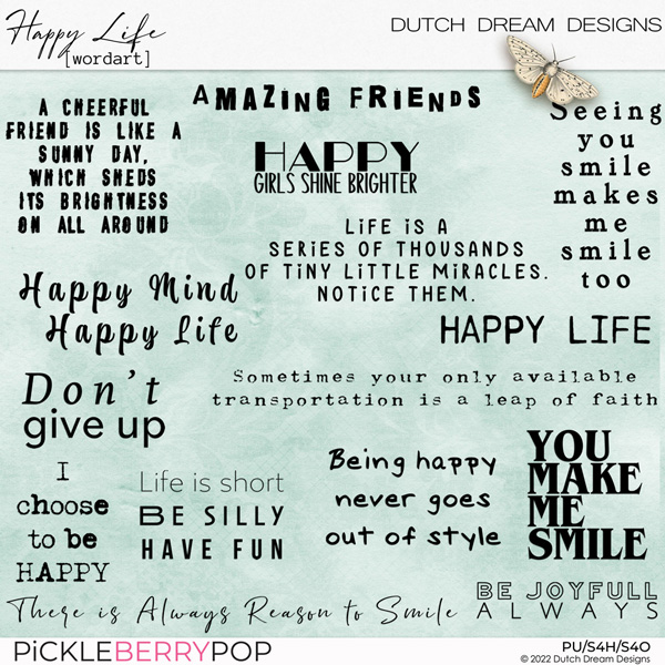 Happy Life - Wordart