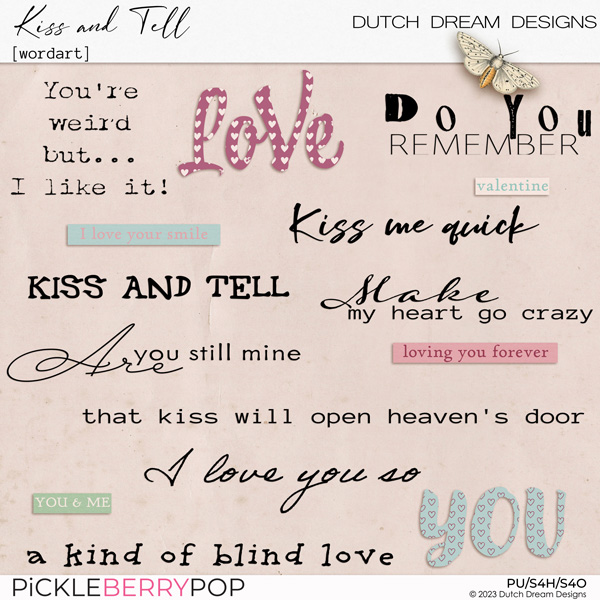 Kiss and Tell - Wordart