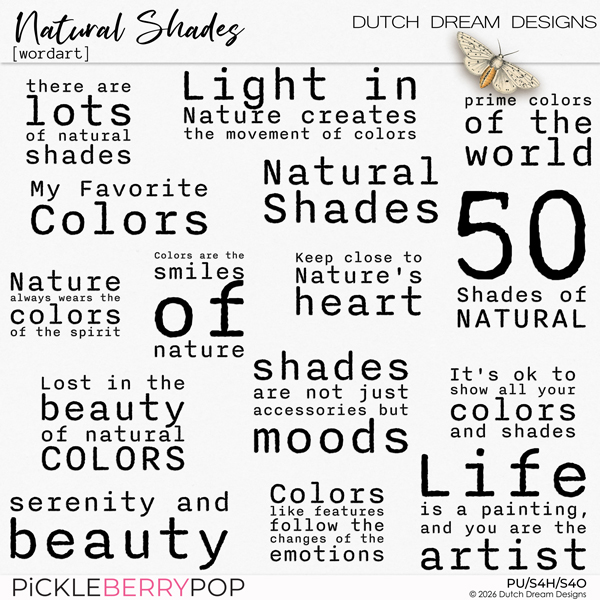 Natural Shades - Wordart