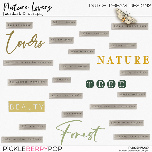Nature Lovers - Wordart Strips