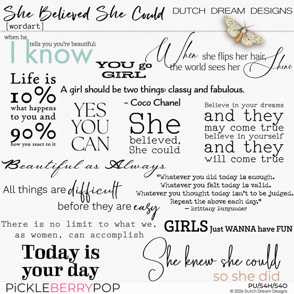 She Believed She Could - Wordart