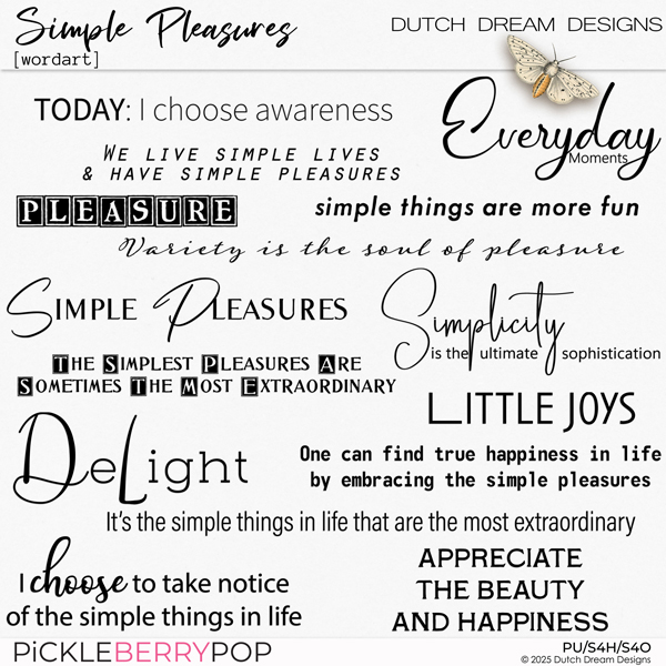 Simple Pleasures - Wordart