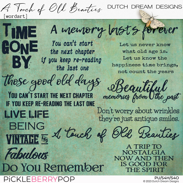 A Touch of Old Beauties - Wordart