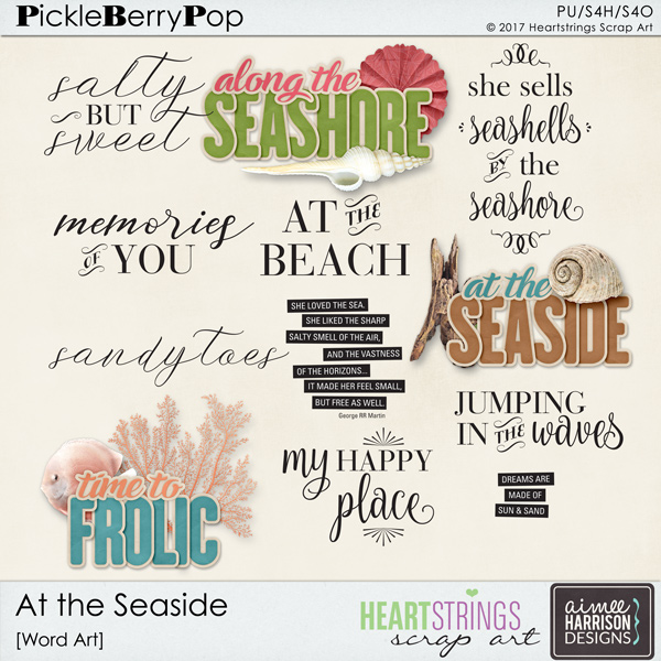 At the Seaside Word Art