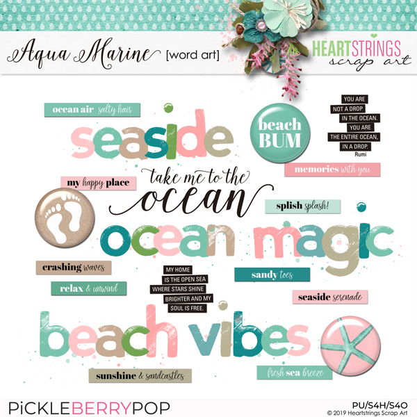 Aqua Marine Word Art