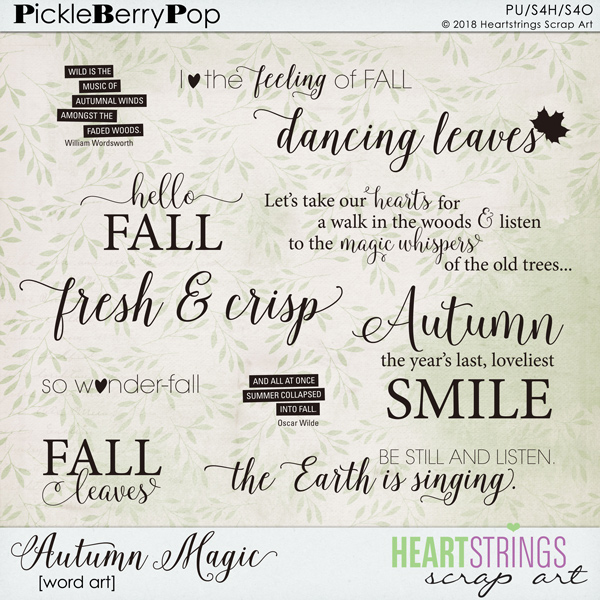 Autumn Magic Word Art