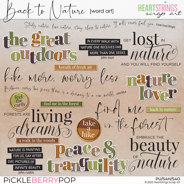 Back to Nature Word Art