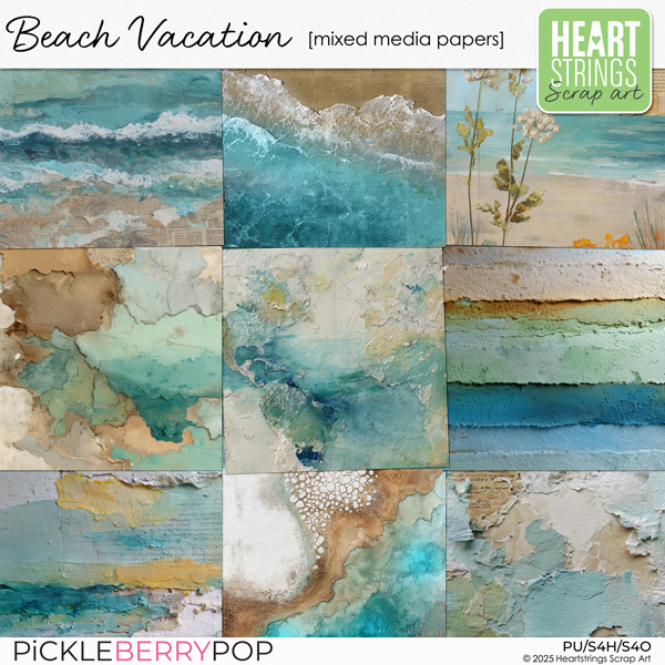 Beach Vacation Mixed Media Papers