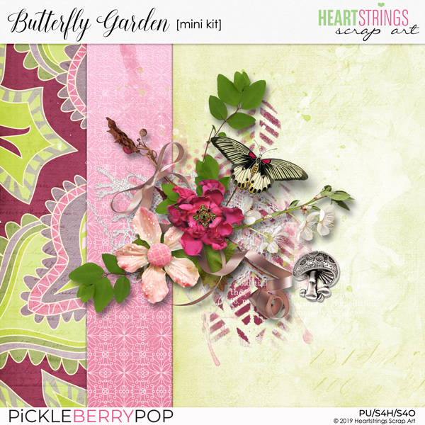 Butterfly Garden Mini Kit by Heartstrings Scrap Art