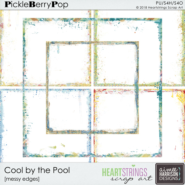 Cool by the Pool Messy Edges {Heartstrings Scrap Art & Aimee Harrison Designs}