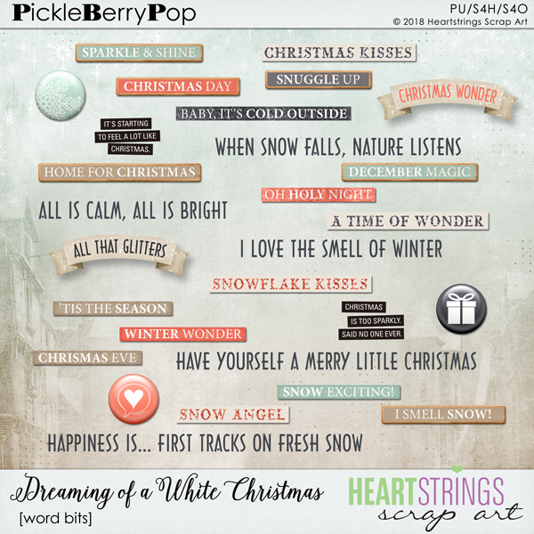 Dreaming of a White Christmas Word Bits