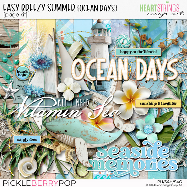 Easy Breezy Summer {Ocean Days} Page Kit