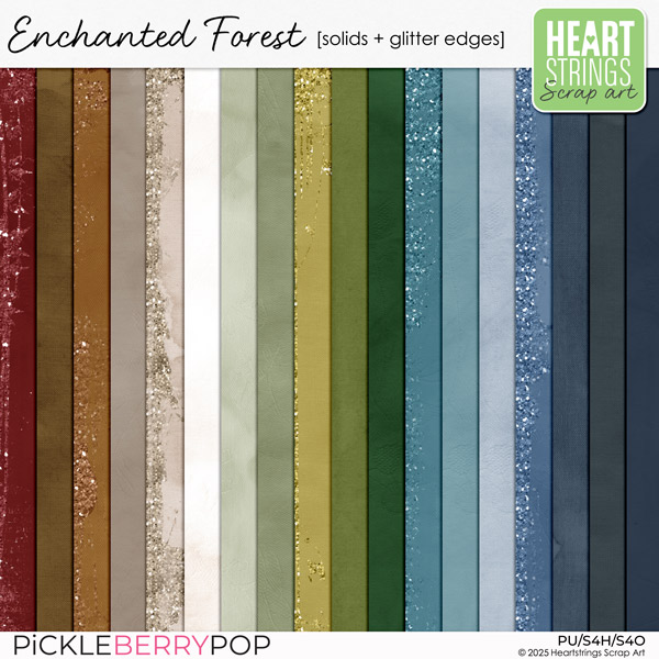 Enchanted Forest Solids & Glitter Edges