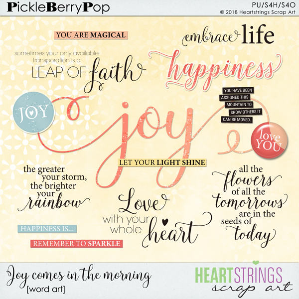 Joy comes in the Morning Word Art