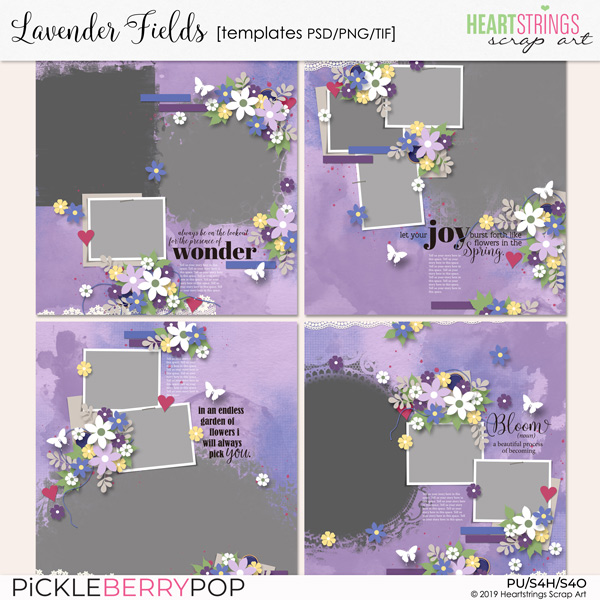 Lavender Fields Templates {Heartstrings Scrap Art}