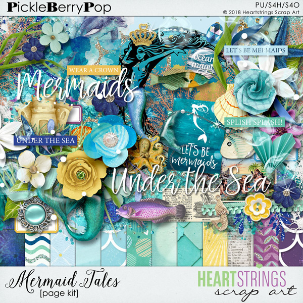 Mermaid Tales Page Kit {Heartstrings Scrap Art} 