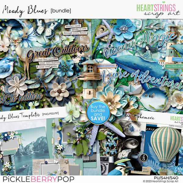 Moody Blues Bundle by Heartstrings Scrap Art