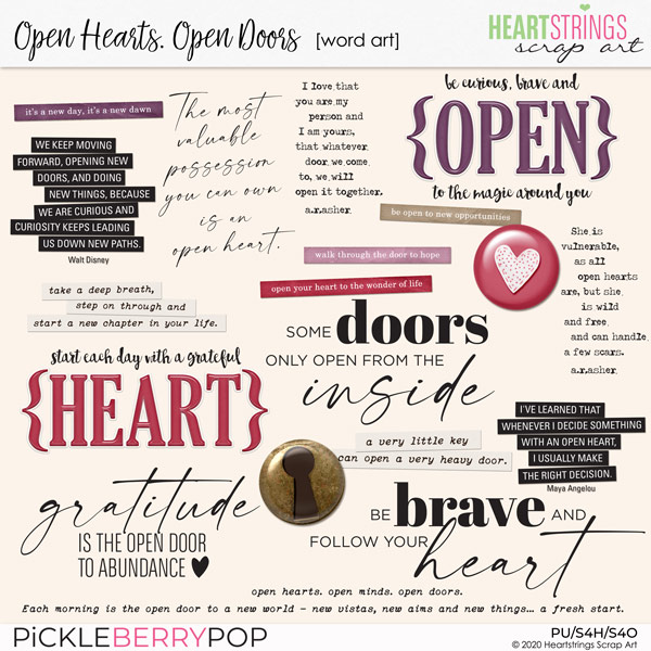 Open Hearts. Open Doors Word Art