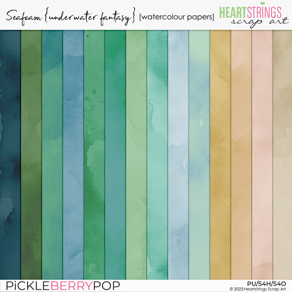 Seafoam {Underwater Fantasy} Watercolour Papers