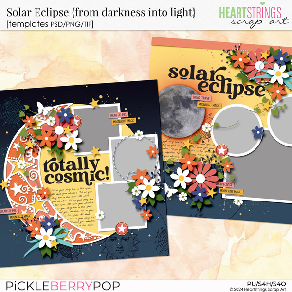 Solar Eclipse {from darkness into light} Templates