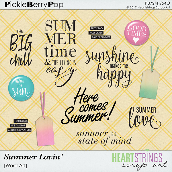 Summer Lovin' Word Art {Heartstrings Scrap Art}