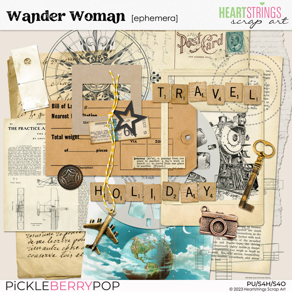 Wander Woman Ephemera by Heartstrings Scrap Art