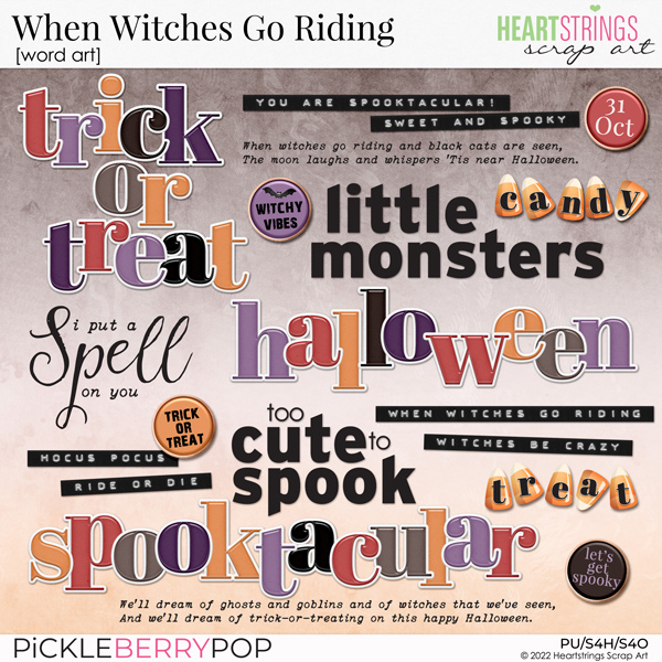 When Witches Go Riding Word Art