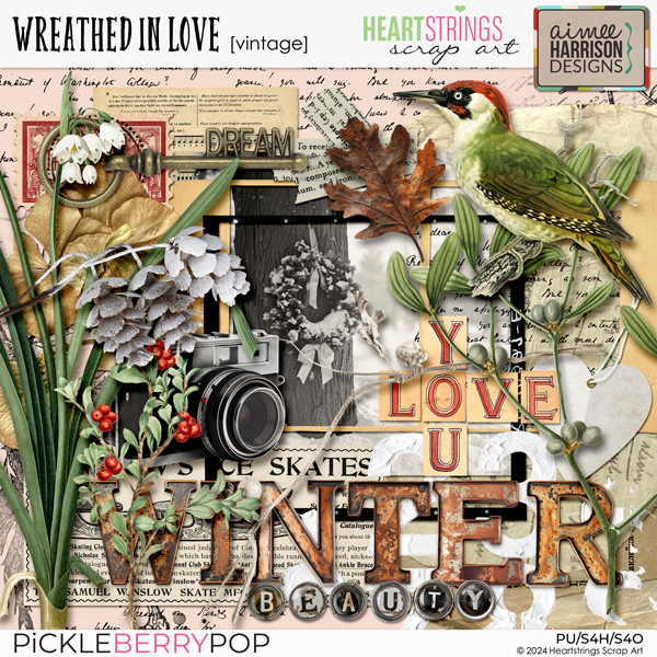 Wreathed in Love Vintage by Heartstrings Scrap Art & Aimee Harrison Designs