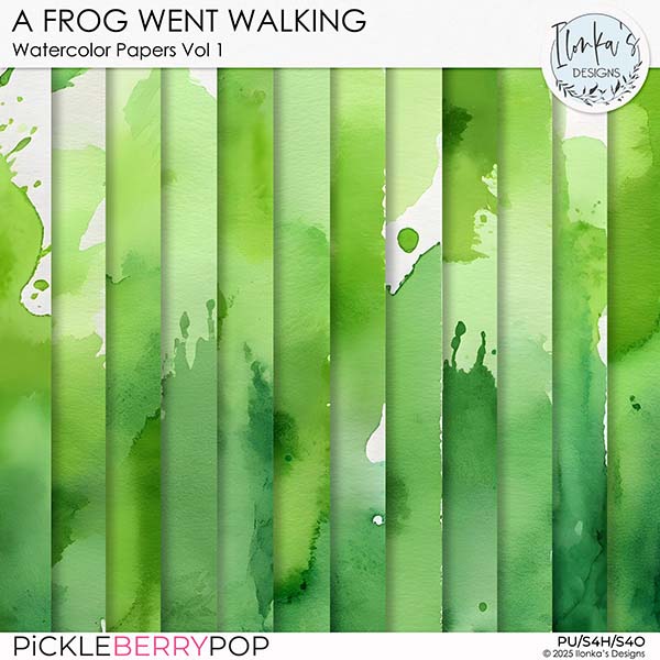 A Frog Went Walking Watercolor Papers Vol 1 by Ilonka's Designs