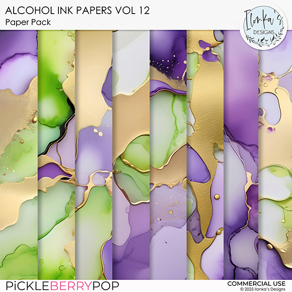 CU Alcohol Ink Papers Vol 12 by Ilonka's Designs 