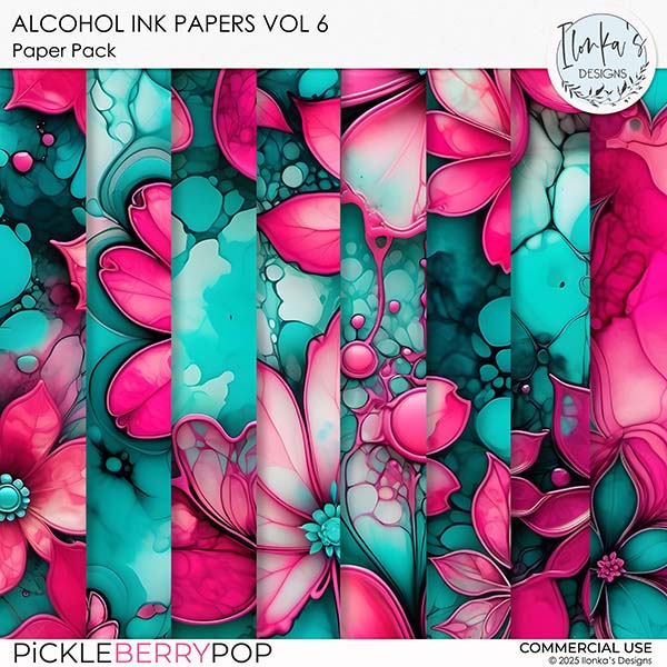 CU Alcohol Ink Papers Vol 6 by Ilonka's Designs