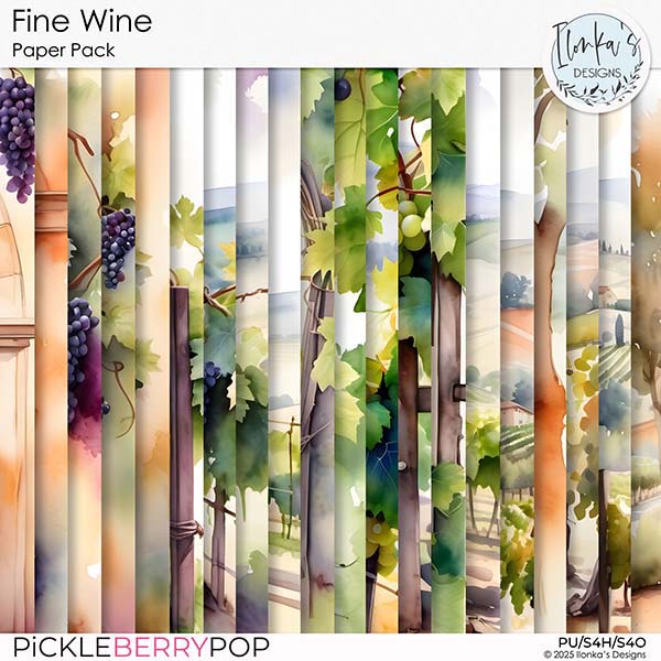 Fine Wine Paper Pack by Ilonka's Designs 