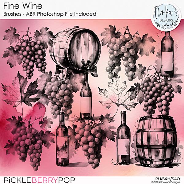 Fine Wine Brushes by Ilonka's Designs