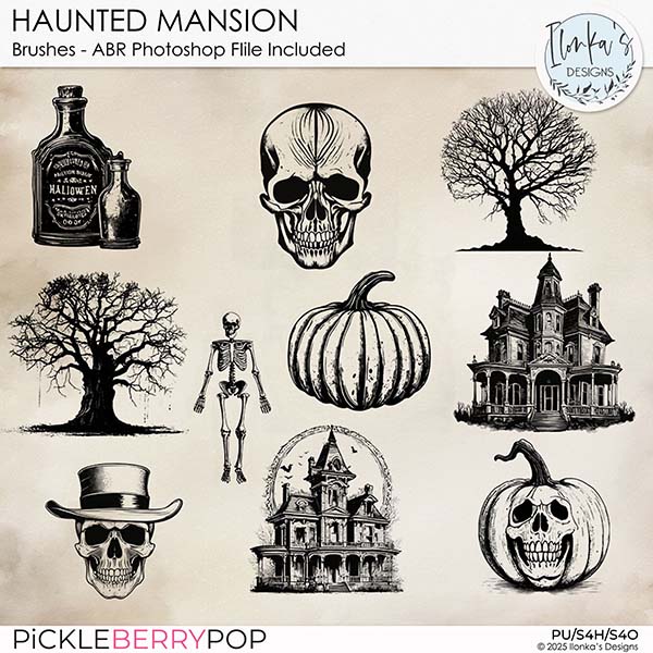 Haunted Mansion Brushes by Ilonka's Designs