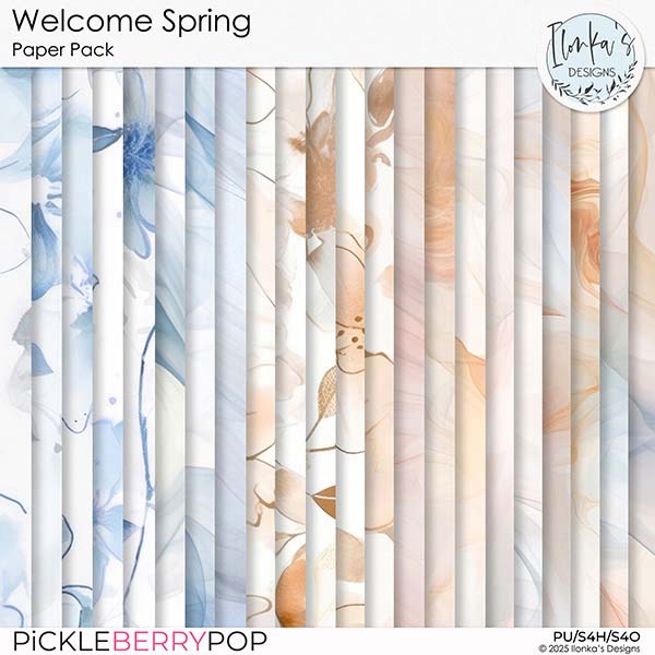 Welcome Spring Paper Pack by Ilonka's Designs 