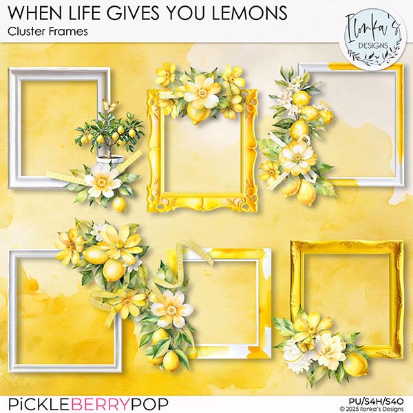 When Life Gives You Lemons Cluster Frames by Ilonka's Designs 