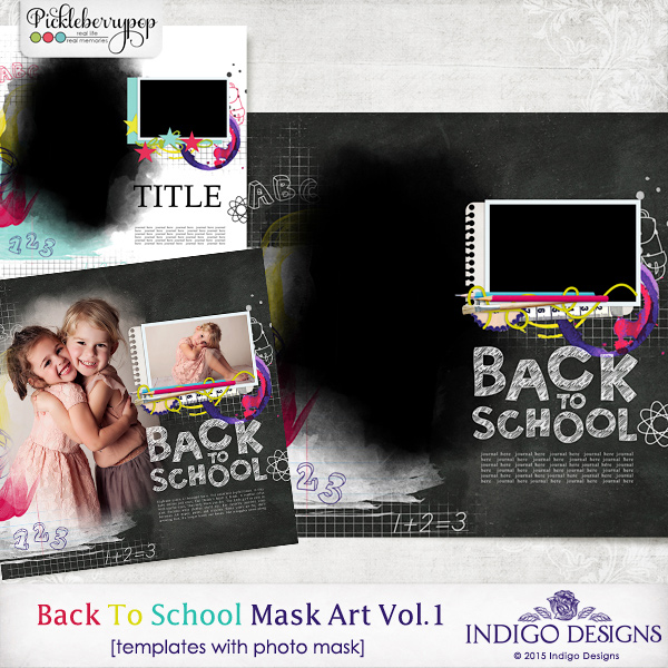 Back to School MaskArt Template 2in1 Vol.1 by Indigo Designs